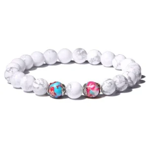Bracelet Perles Blanches Femme Boule