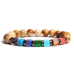 Bracelet Homme Perles Naturelles 7 Chakras