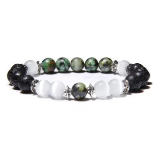 Bracelet Homme Perles Colorées Pierre