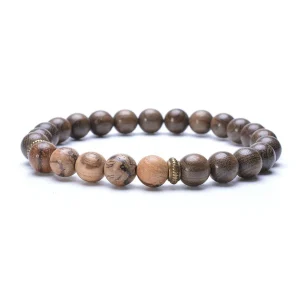 Bracelet Perles En Bois Pour Homme Boule