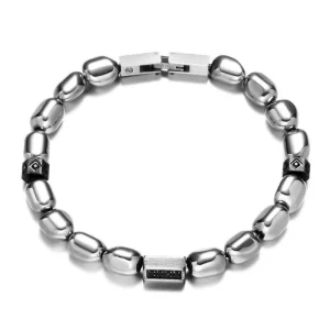 Bracelet Homme Perle Argent Boule