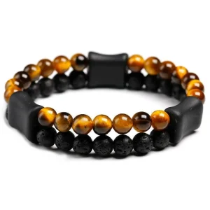 Bracelet À Perles Homme Multirangs