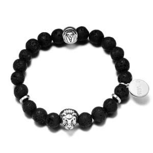 Bracelet Homme Perles Lion Boule