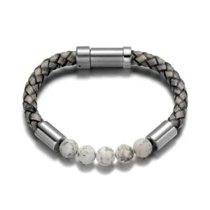 Bracelet Cuir Et Perles Homme Tressé