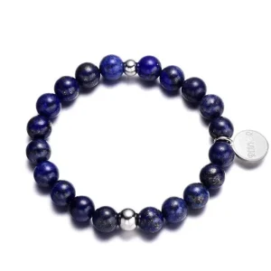 Bracelet Perles Bleues Homme Boule