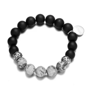 Bracelet Homme Grosses Perles Pierre