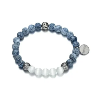 Bracelet Perles Homme Bleues Pierre